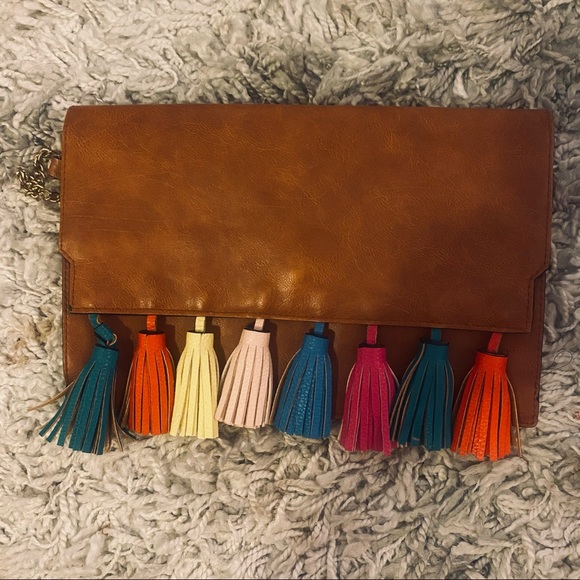 Handbags - Tassel Purse with Chain